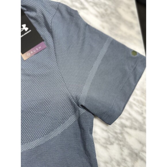 Under Armour UA Rush Men's Jersey Medium Fitted Seamless Legacy Blue running - Picture 5 of 8